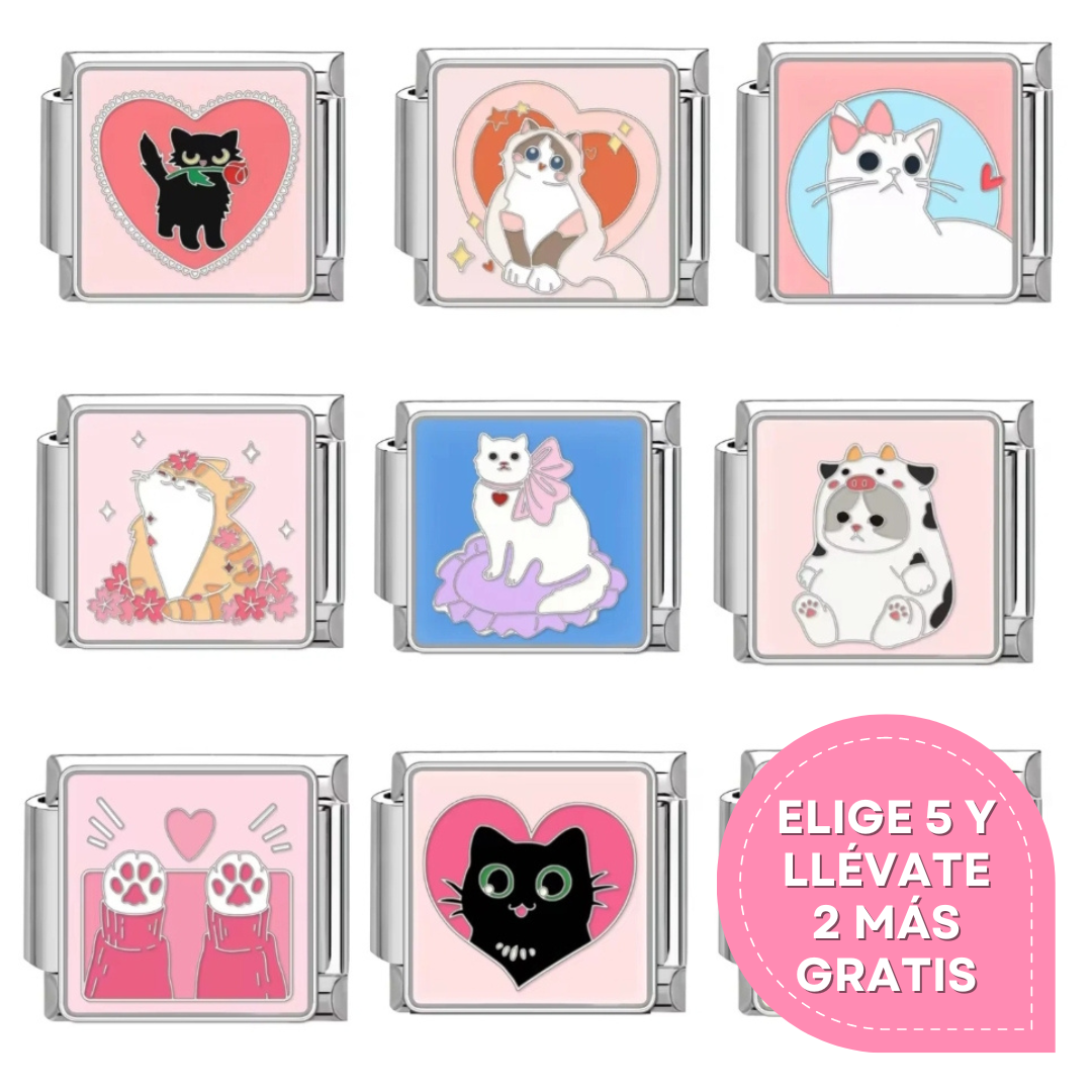 Charms italianos de gatitos