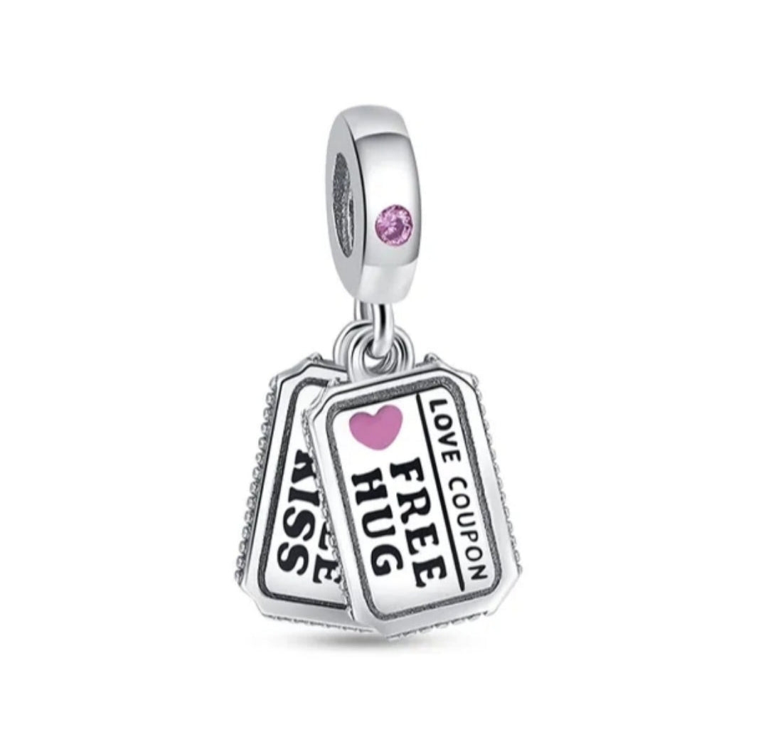 Charm cupón Free hug de plata s925 𝔼𝕟𝕥𝕣𝕖𝕘𝕒 𝕀𝕟𝕞𝕖𝕕𝕚𝕒𝕥𝕒
