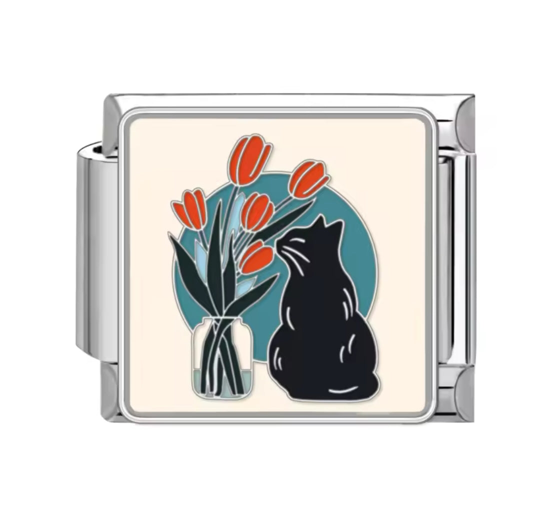 Charms Italianos de perritos y gatitos lindos