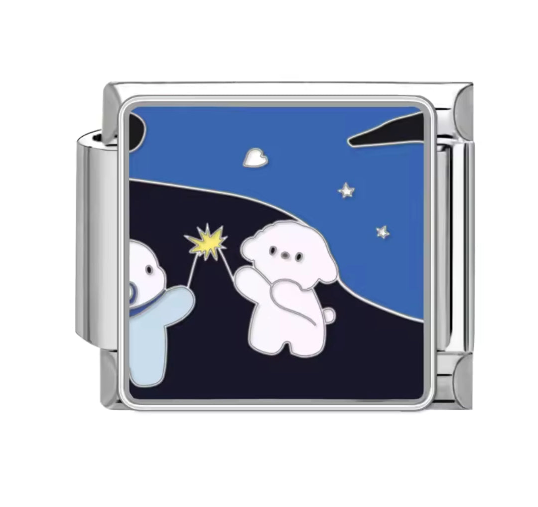 Charms Italianos de perritos y gatitos lindos