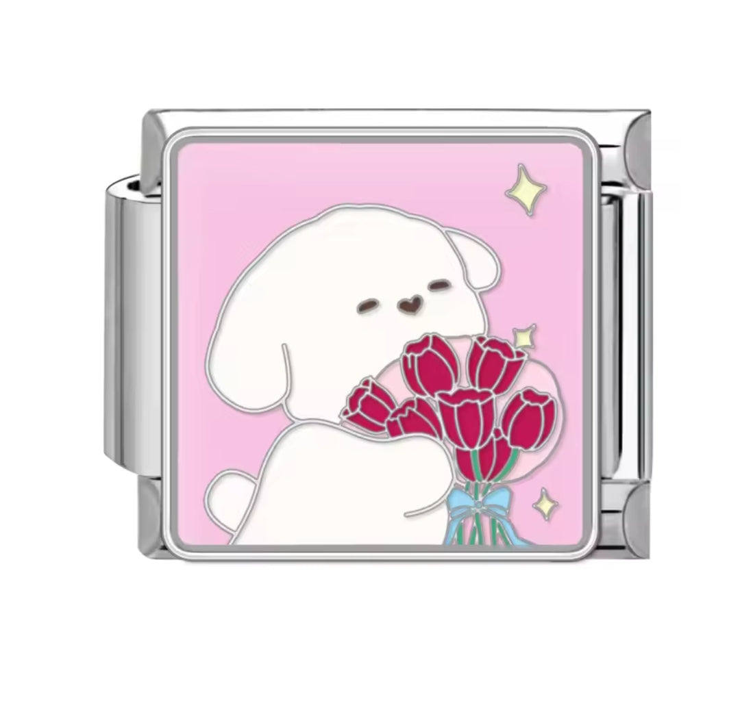 Charms Italianos de perritos y gatitos lindos