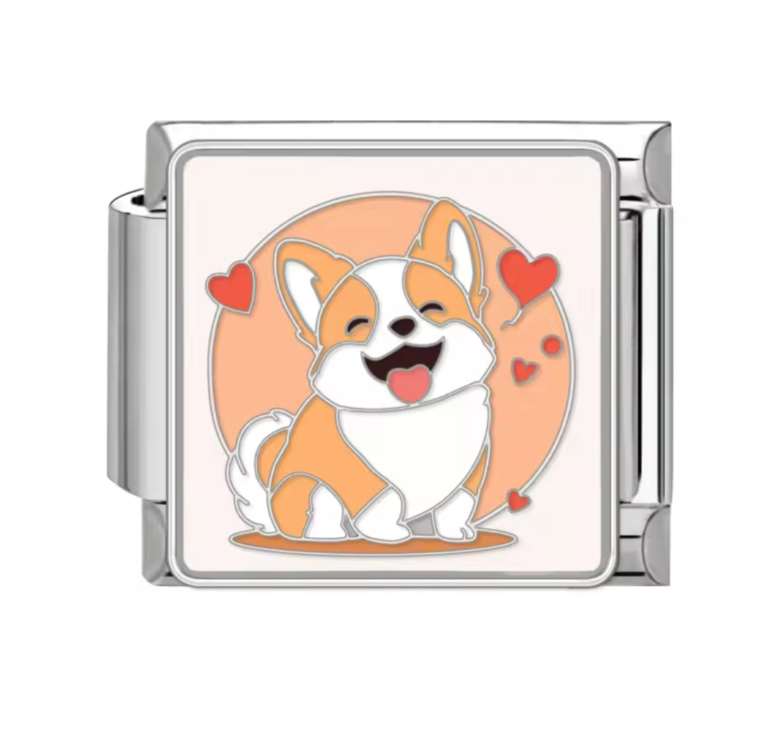 Charms Italianos de perritos y gatitos lindos