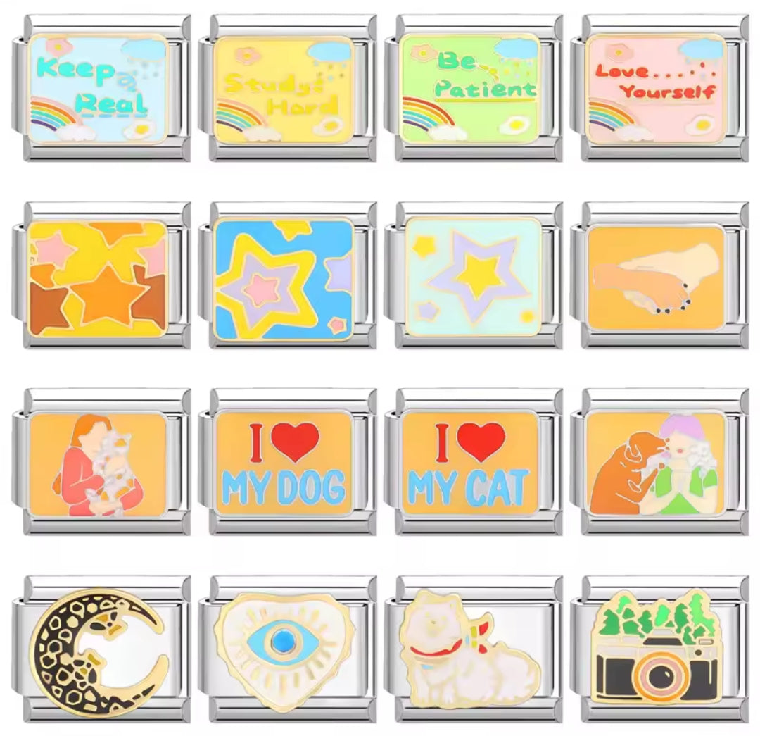 Charms italianos de estrellas y mascotas