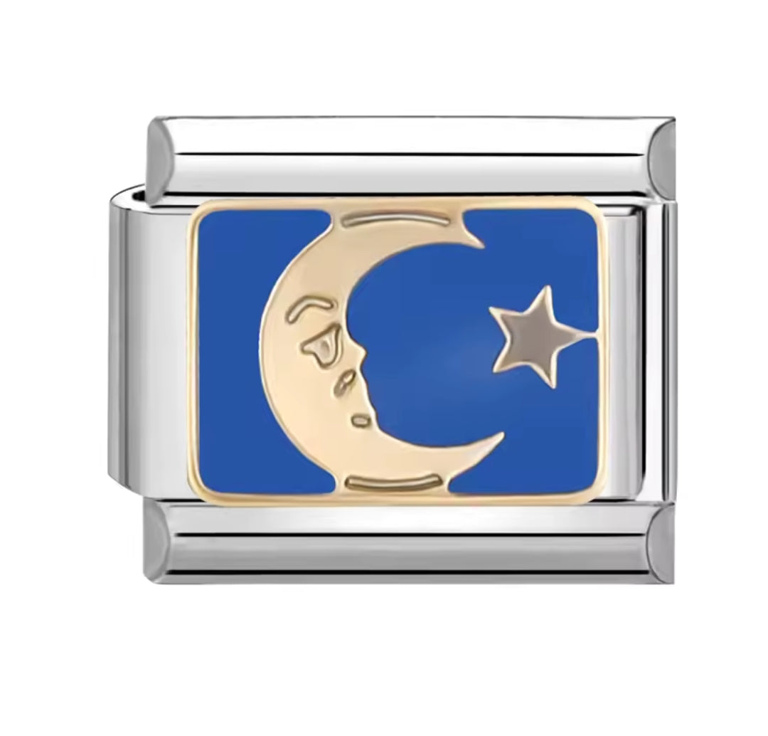 Charms italianos de estrellas y luna bohemia