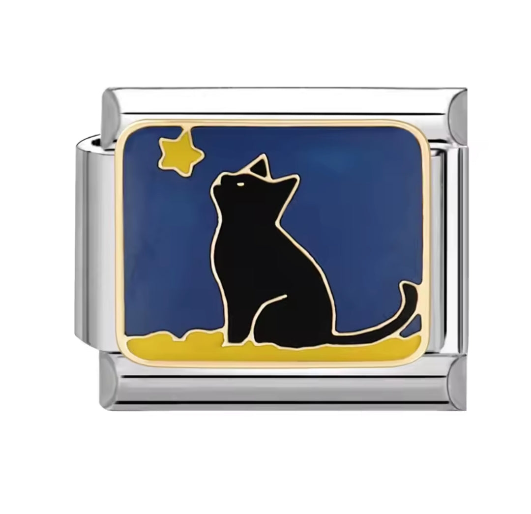 Charms italianos de estrellas y luna bohemia