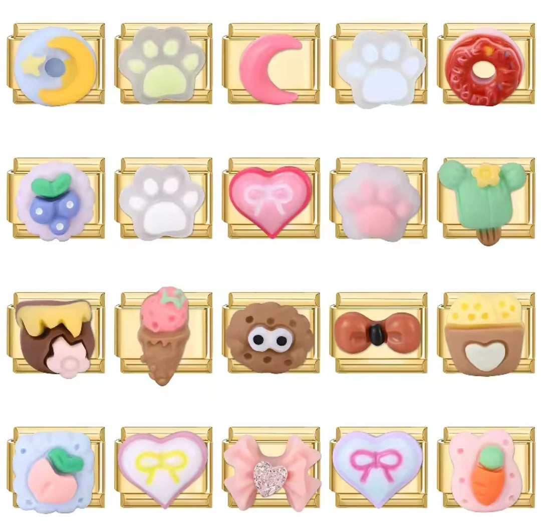 Charms italianos con relieve