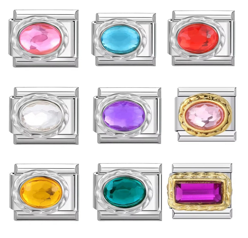 Charms italianos de cristales de colores