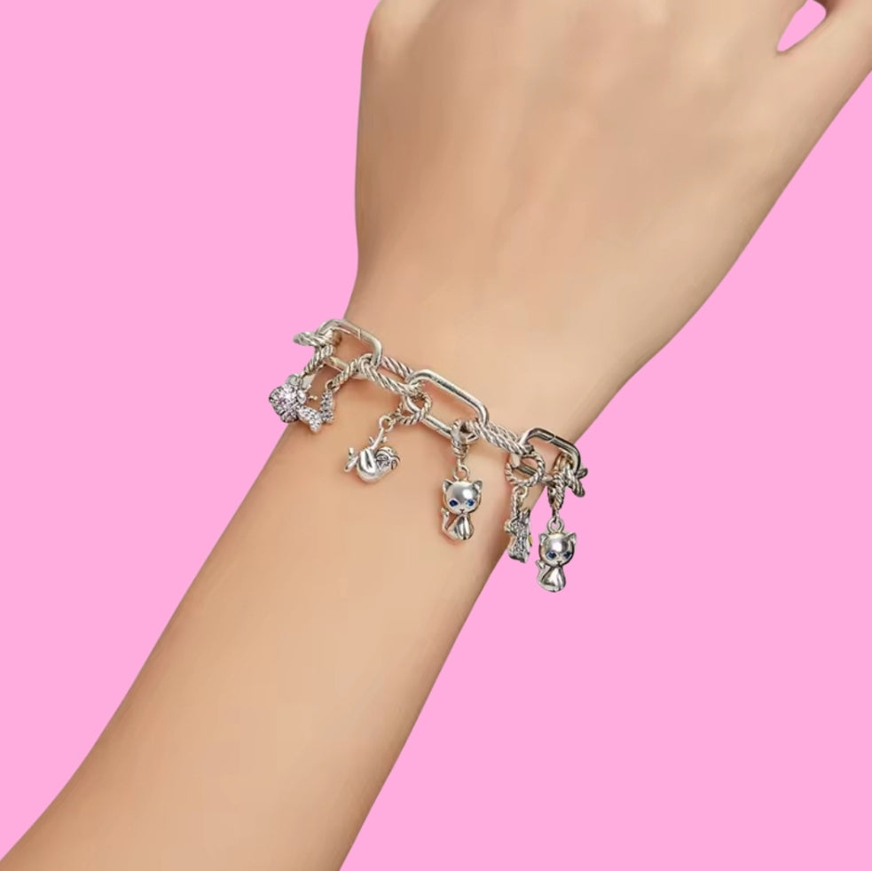 Charm Gatito Pandora Me de plata s925