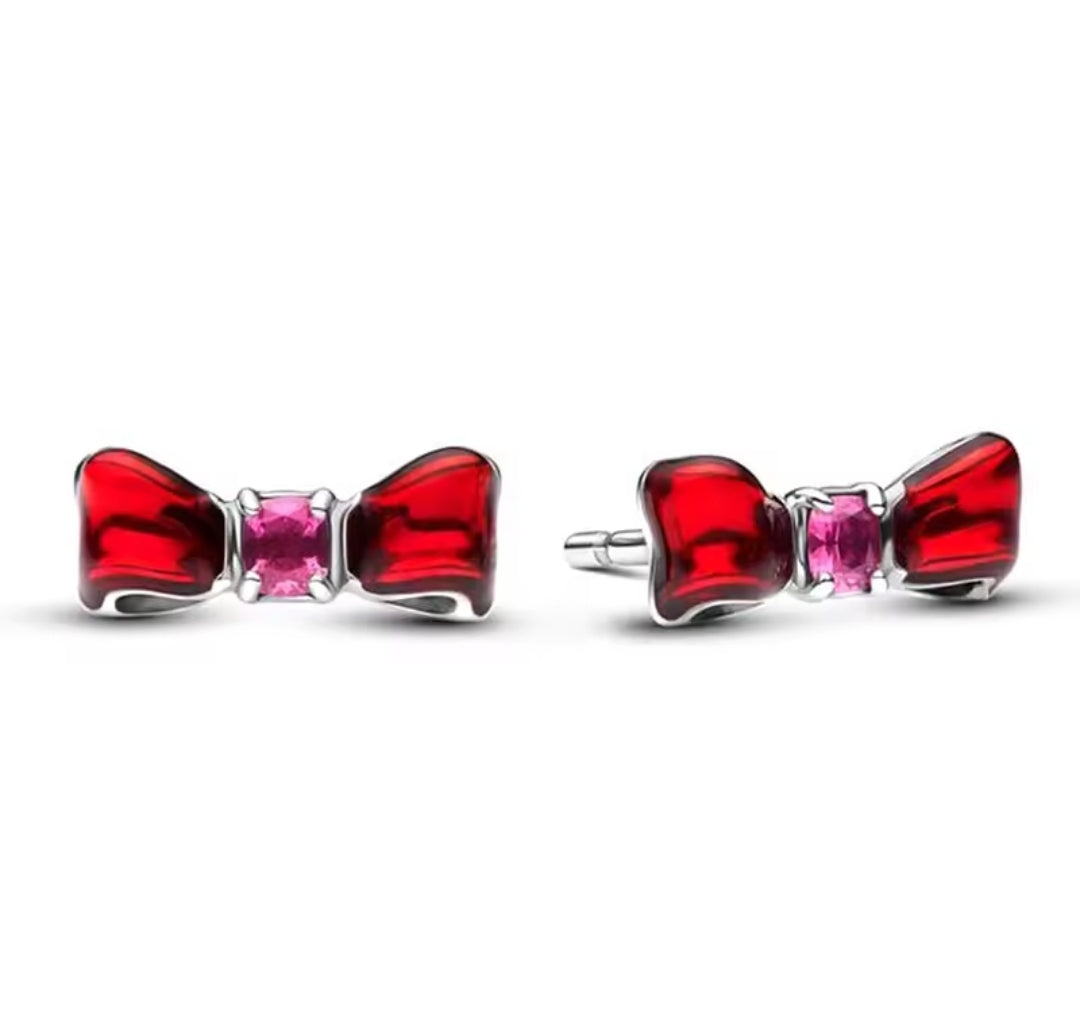 Aretes Moño rojo de Blancanieves S925