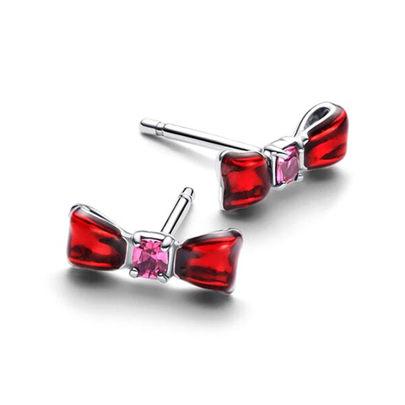 Aretes Moño rojo de Blancanieves S925